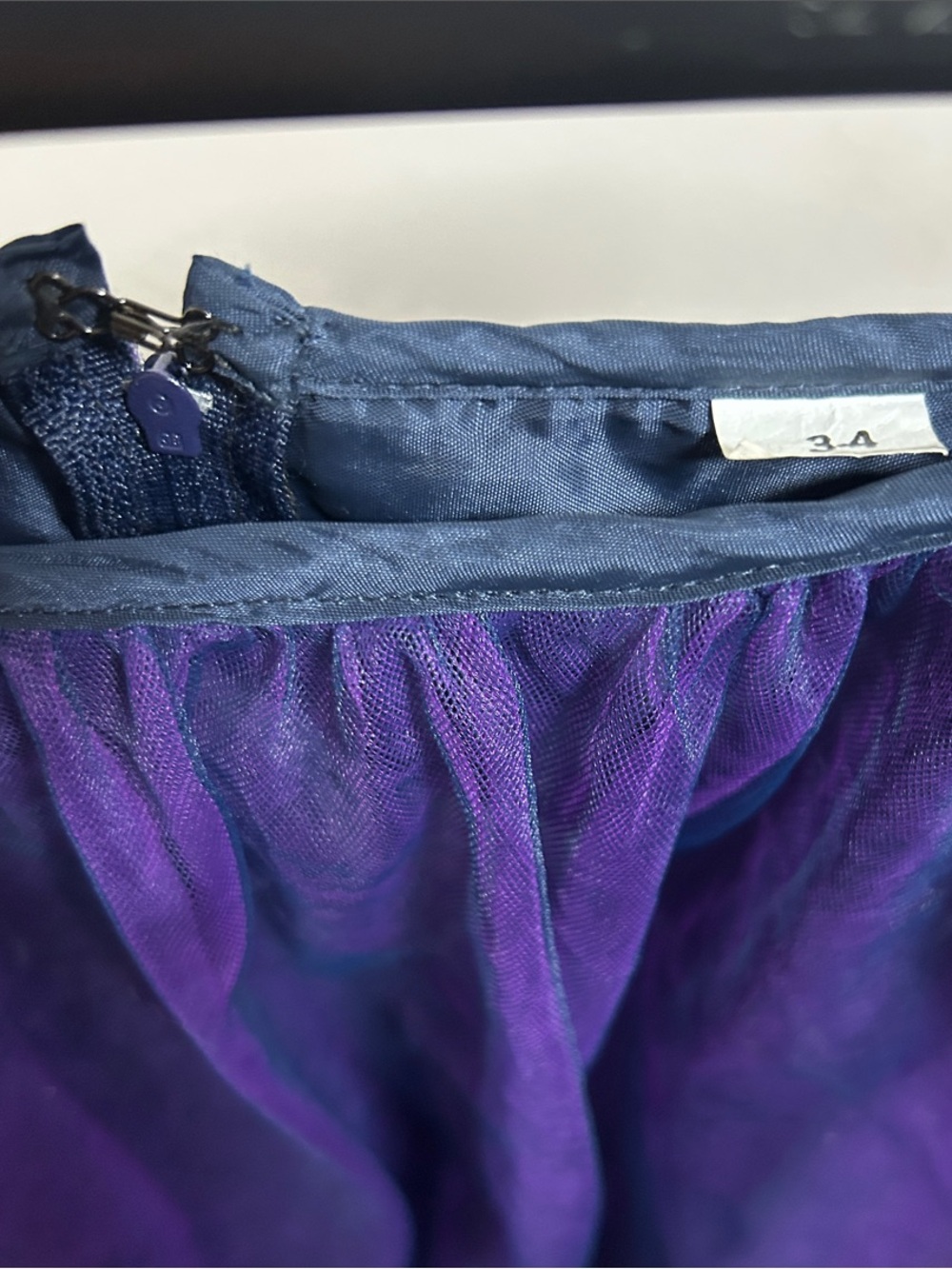 DJ Nights by Laura Ryner Two-Piece Sequin Purple & Navy Tulle Prom Gown size 3-4 - Picture 9 of 16